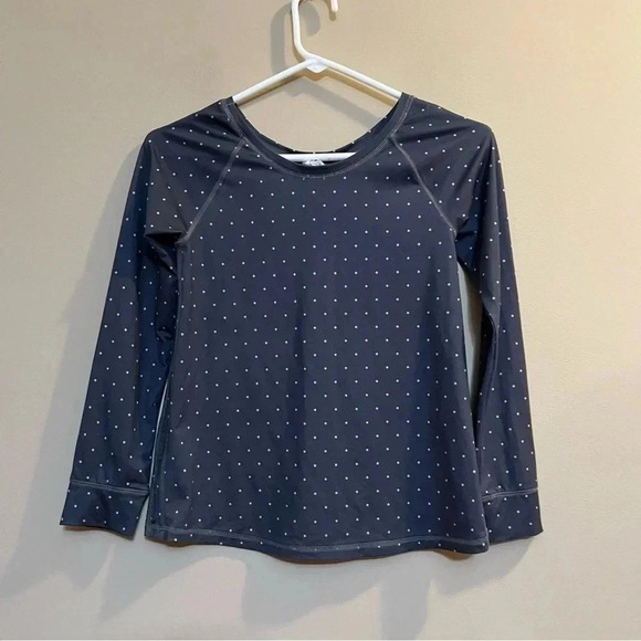 GapFit Girls Long Sleeve T-Shirt Active Grey Polka Dot This Girl Can Medium - Picture 3 of 7